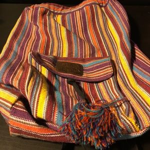 Billabong multicolored stripe cloth backpck